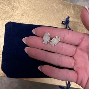 Kendra Scott iridescent drusy silver studs
